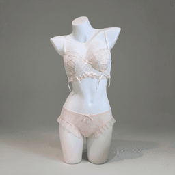Ensemble soutien-gorge et culotte en dentelle rose - Image 4