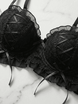 Ensemble soutien-gorge et culotte en dentelle noir - Image 2